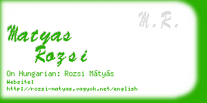 matyas rozsi business card